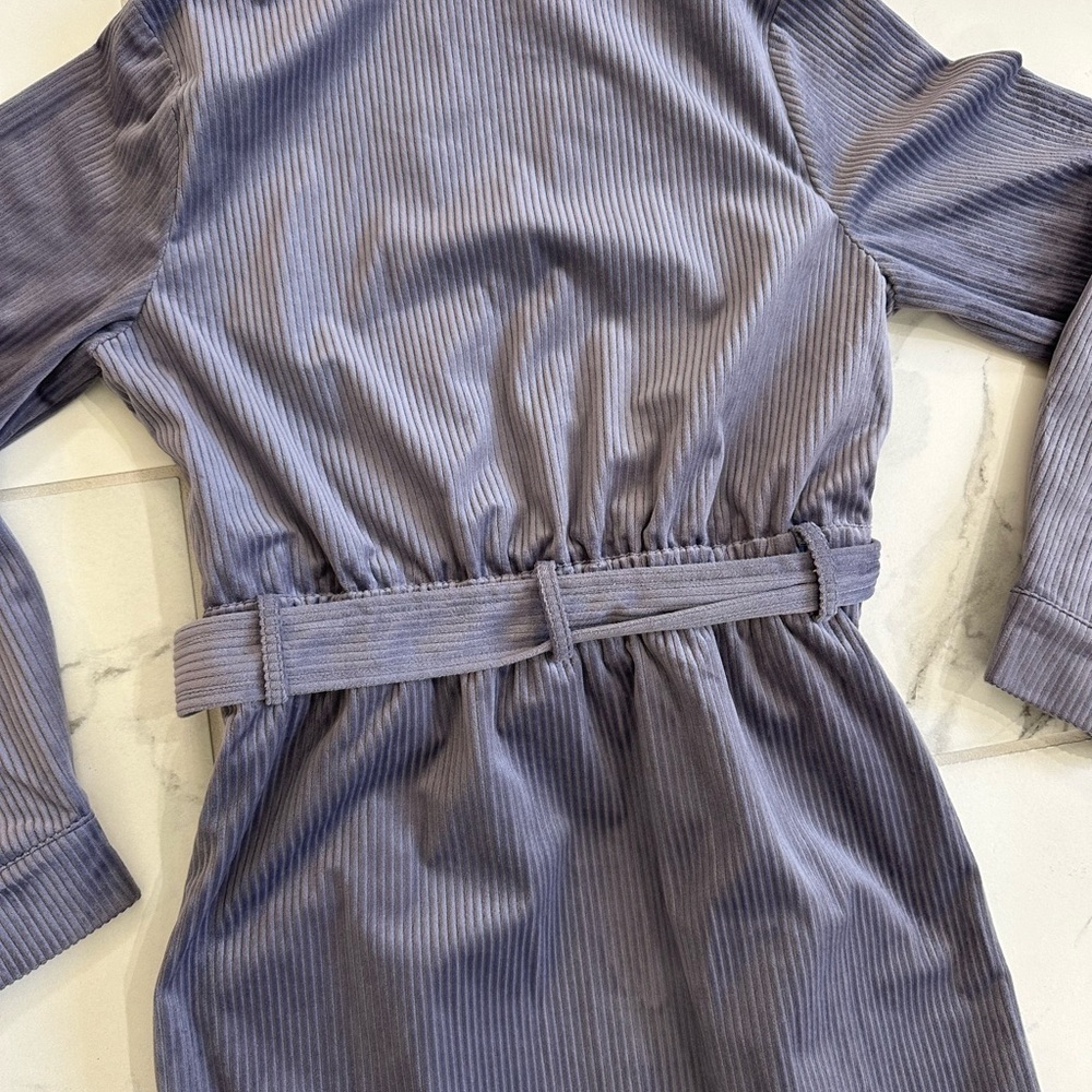 LE LIS Collection Lavender/Purple Corduroy Belted Full Zip Dress Small - Picture 5 of 10